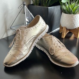 Golden Cole Haan Grand.OS ZEROGRAND Oxford sneakers.